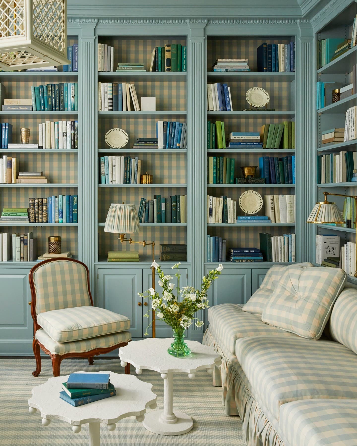 A blue sitting room